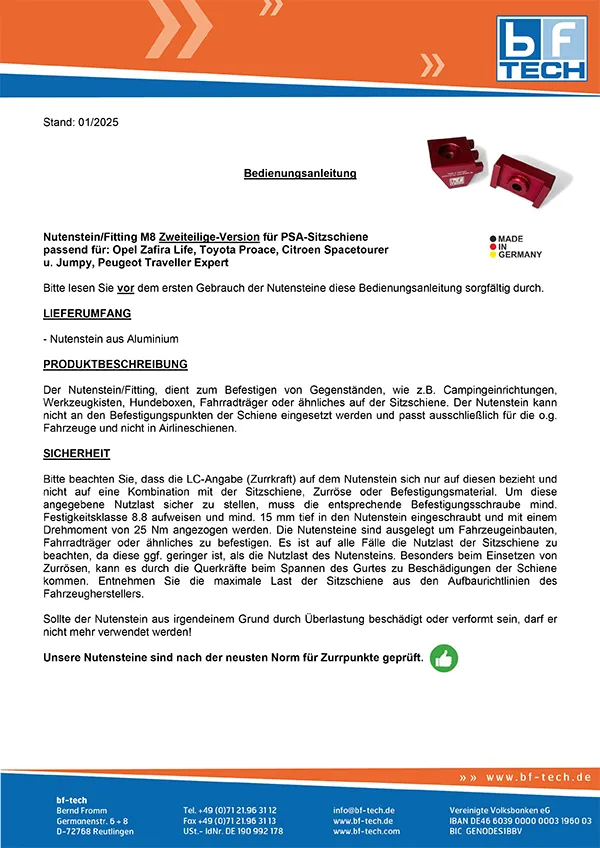 Image Montageanleitung bf-tech PSA-Nutenstein