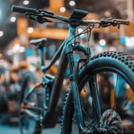 Schönes schwazres Mountainbike Nahaufnahme